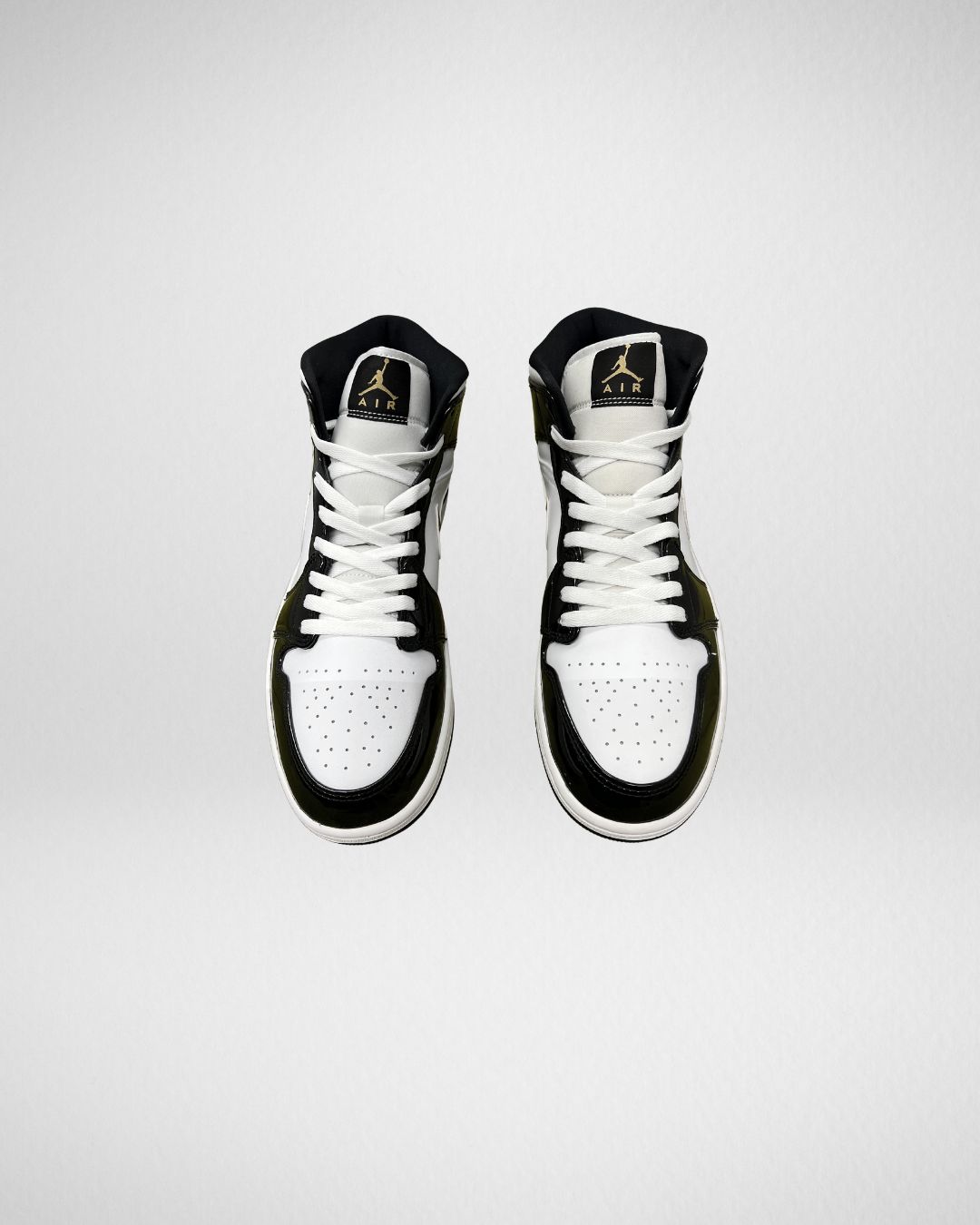 Air Jordan 1 Mid SE Black Gold Patent