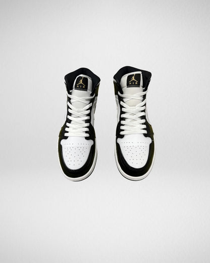 Air Jordan 1 Mid SE Black Gold Patent