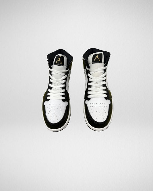 Air Jordan 1 Mid SE Black Gold Patent